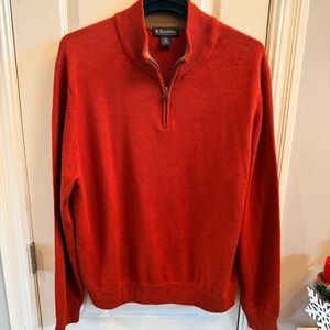 Brooks Brothers Men's 100% merino wool Quarter Zip Sweater. Size XL